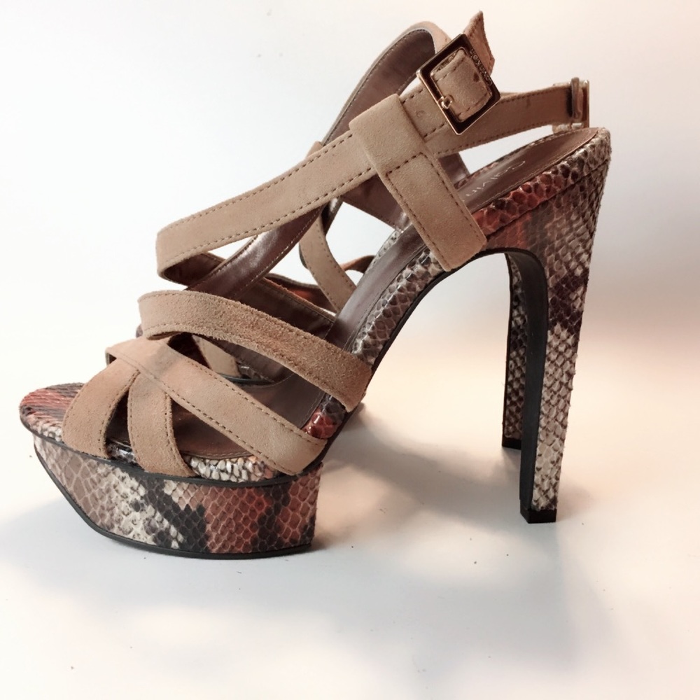 Calvin Klein Kamille Python Platform Stilettos - image 1